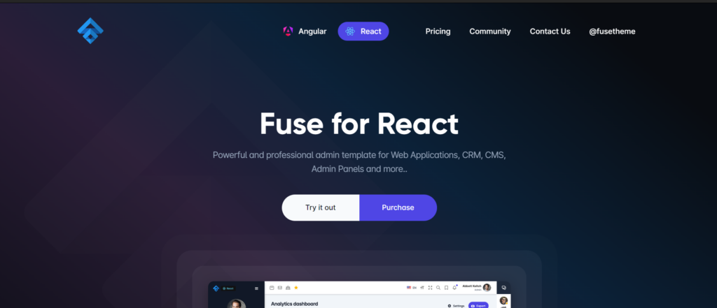 Fuse – Angular and React Themes – Perfect WP Themes